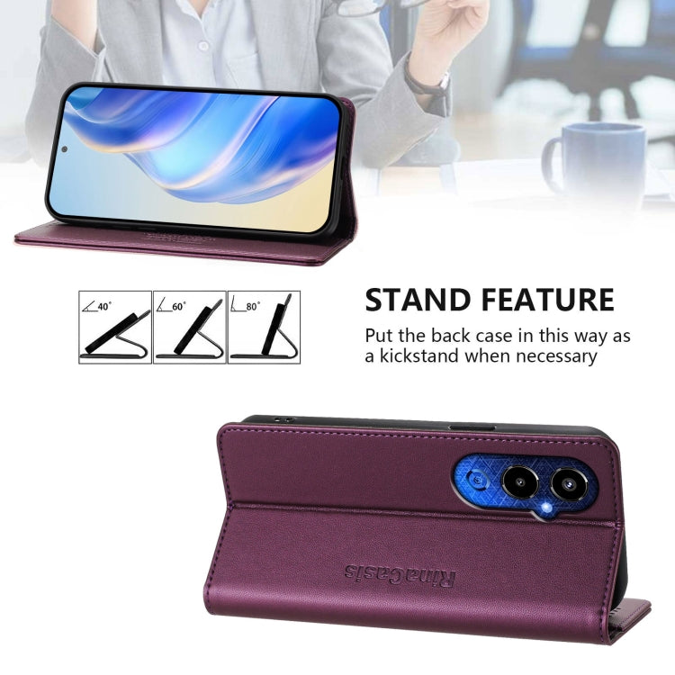 For Tecno Pova 4 Pro 4G RC01 Dual-Folded Magnetic Suction RFID Leather Phone Case
