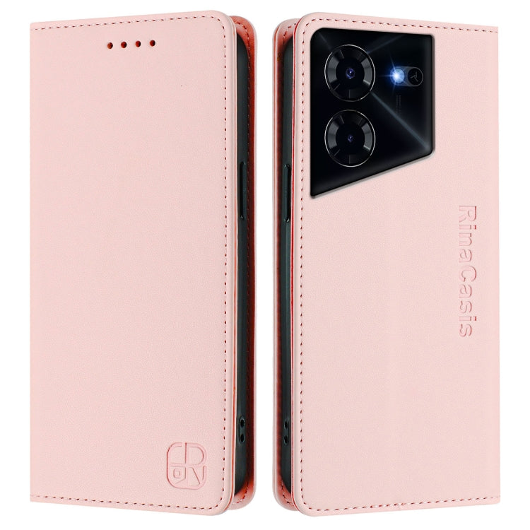 For Tecno Pova 5 RC01 Dual-Folded Magnetic Suction RFID Leather Phone Case