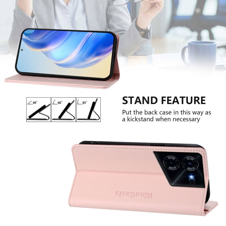 For Tecno Pova 5 RC01 Dual-Folded Magnetic Suction RFID Leather Phone Case