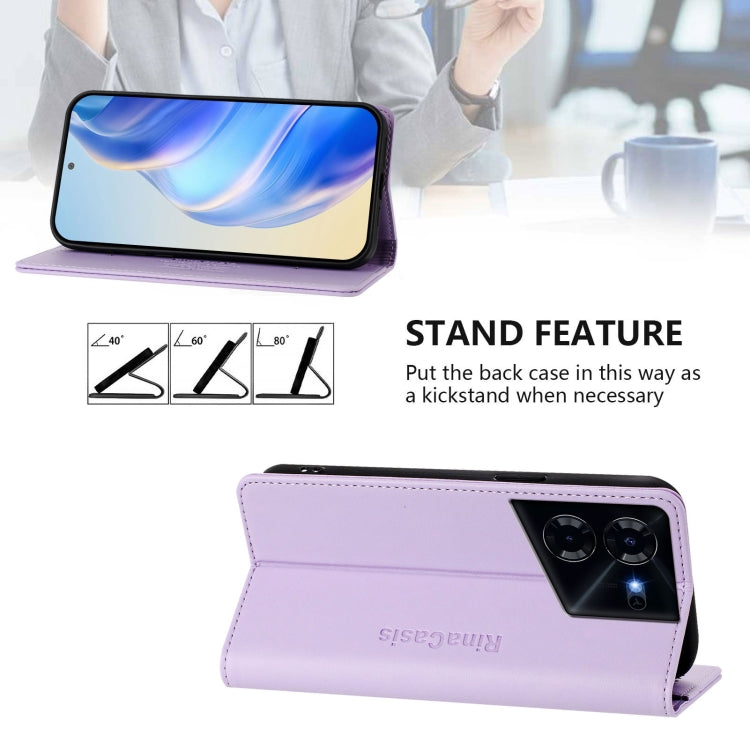For Tecno Pova 5 RC01 Dual-Folded Magnetic Suction RFID Leather Phone Case