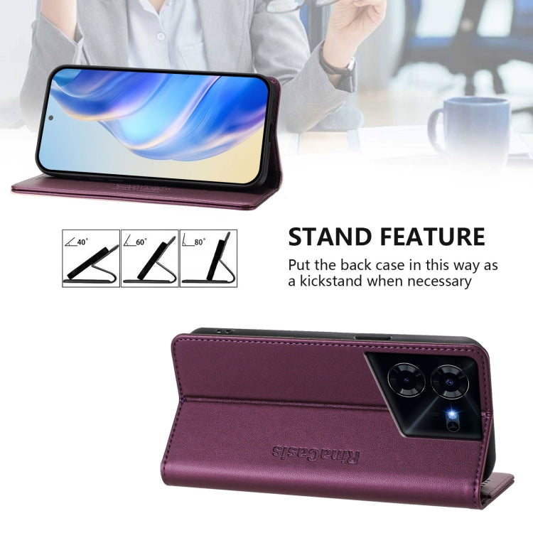 For Tecno Pova 5 RC01 Dual-Folded Magnetic Suction RFID Leather Phone Case