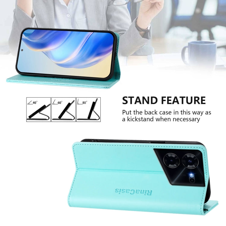 For Tecno Pova 5 Pro 5G RC01 Dual-Folded Magnetic Suction RFID Leather Phone Case