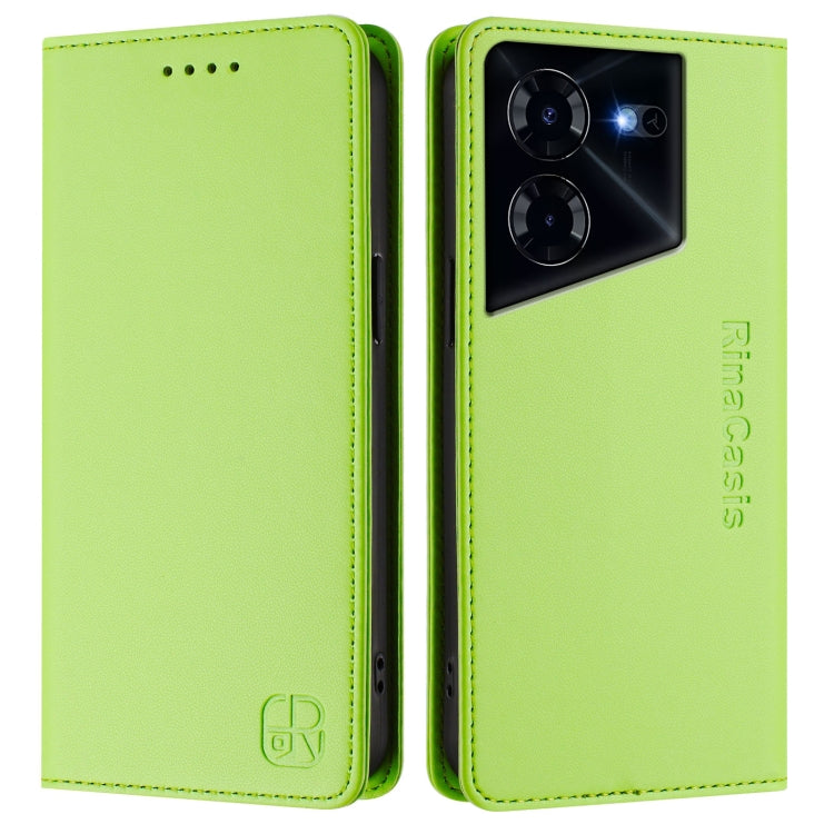 For Tecno Pova 5 Pro 5G RC01 Dual-Folded Magnetic Suction RFID Leather Phone Case