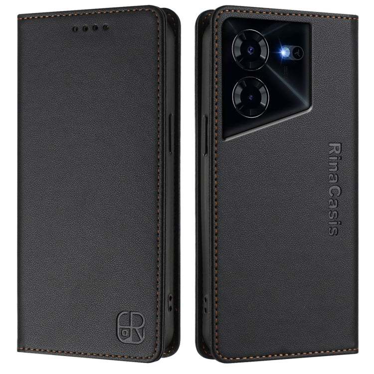 For Tecno Pova 5 Pro 5G RC01 Dual-Folded Magnetic Suction RFID Leather Phone Case