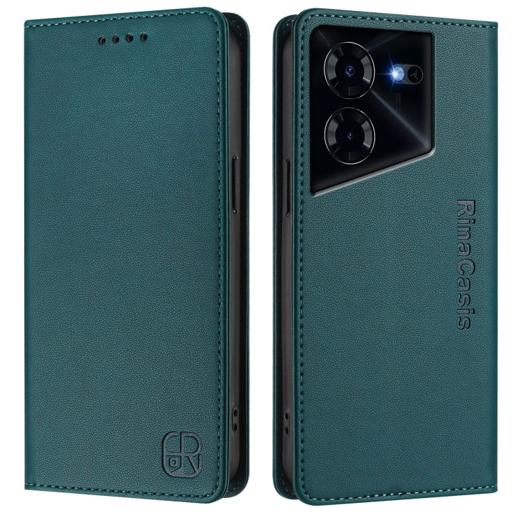 For Tecno Pova 5 Pro 5G RC01 Dual-Folded Magnetic Suction RFID Leather Phone Case