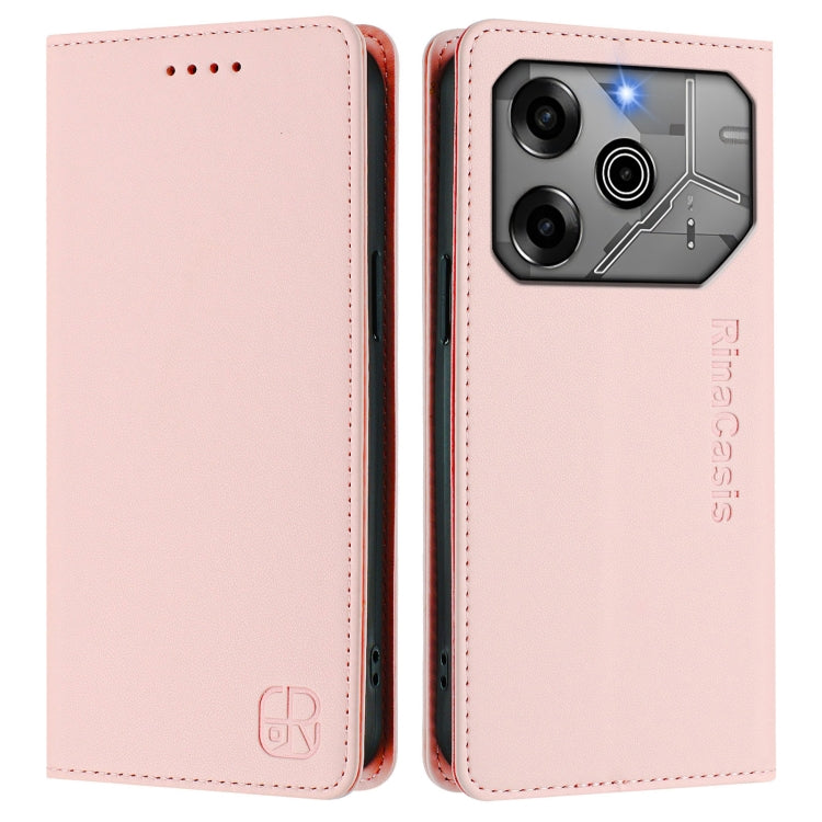 For Tecno Pova 6 5G / 6 Pro 5G RC01 Dual-Folded Magnetic Suction RFID Leather Phone Case
