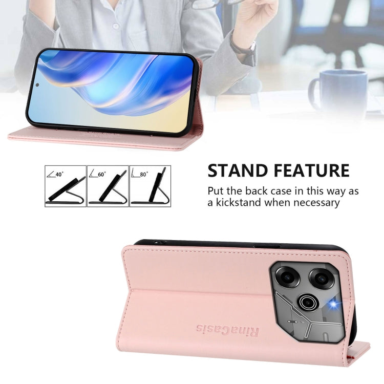 For Tecno Pova 6 5G / 6 Pro 5G RC01 Dual-Folded Magnetic Suction RFID Leather Phone Case