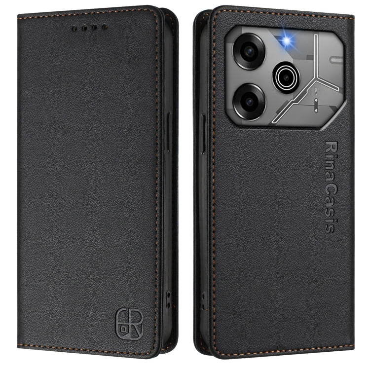 For Tecno Pova 6 5G / 6 Pro 5G RC01 Dual-Folded Magnetic Suction RFID Leather Phone Case