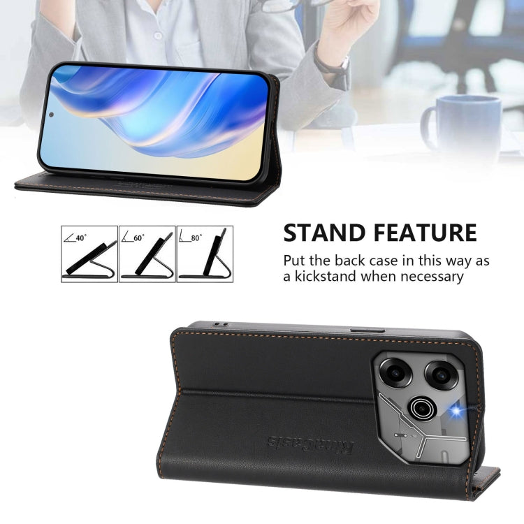 For Tecno Pova 6 5G / 6 Pro 5G RC01 Dual-Folded Magnetic Suction RFID Leather Phone Case