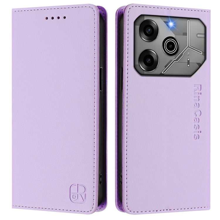 For Tecno Pova 6 5G / 6 Pro 5G RC01 Dual-Folded Magnetic Suction RFID Leather Phone Case