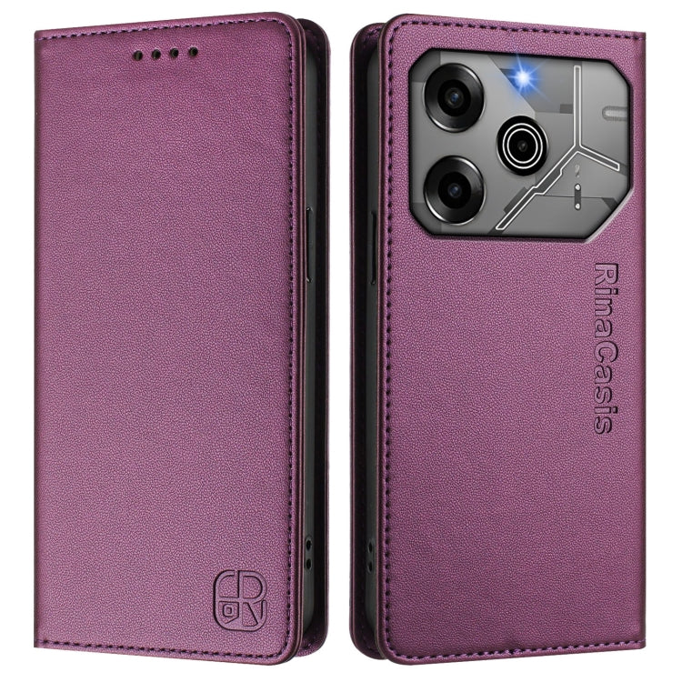 For Tecno Pova 6 5G / 6 Pro 5G RC01 Dual-Folded Magnetic Suction RFID Leather Phone Case