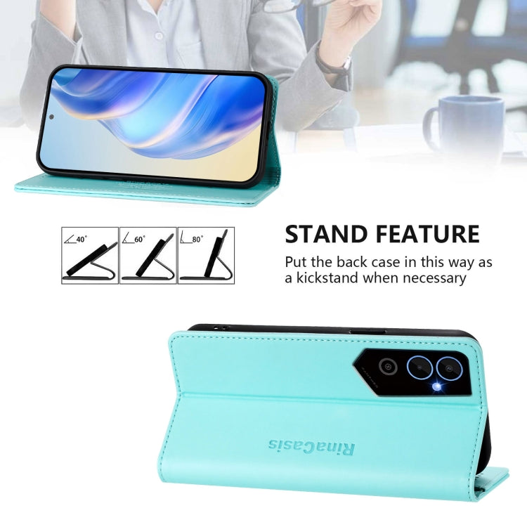 For Tecno Pova Neo 2 RC01 Dual-Folded Magnetic Suction RFID Leather Phone Case