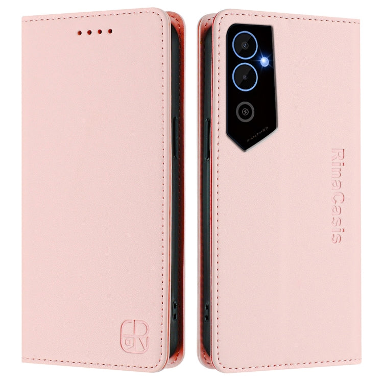 For Tecno Pova Neo 2 RC01 Dual-Folded Magnetic Suction RFID Leather Phone Case