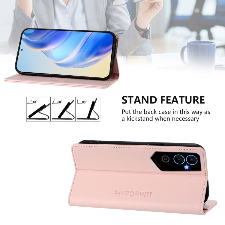 For Tecno Pova Neo 2 RC01 Dual-Folded Magnetic Suction RFID Leather Phone Case
