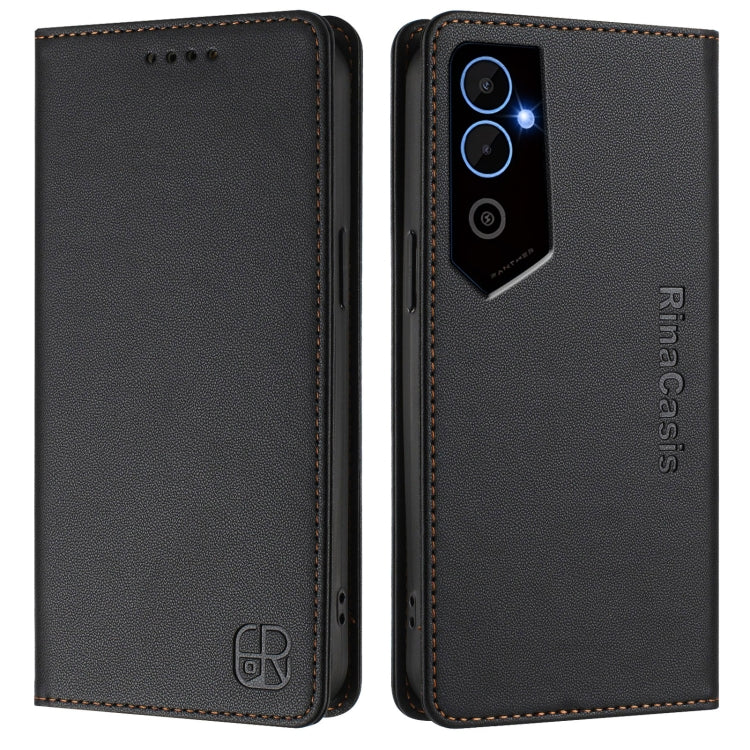 For Tecno Pova Neo 2 RC01 Dual-Folded Magnetic Suction RFID Leather Phone Case