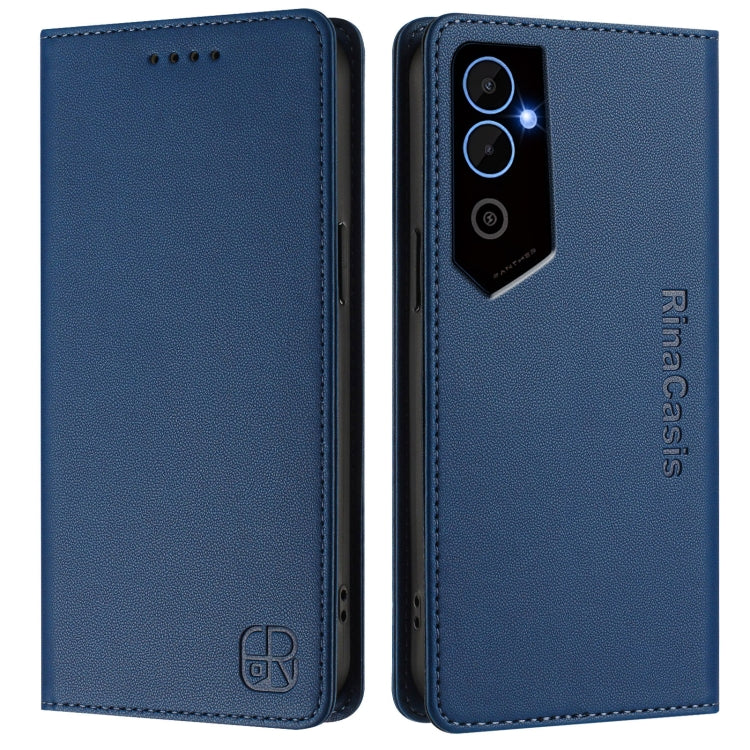 For Tecno Pova Neo 2 RC01 Dual-Folded Magnetic Suction RFID Leather Phone Case
