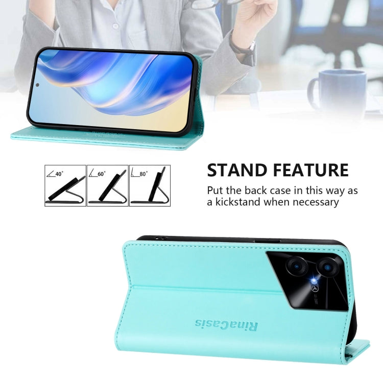 For Tecno Pova Neo 3 RC01 Dual-Folded Magnetic Suction RFID Leather Phone Case