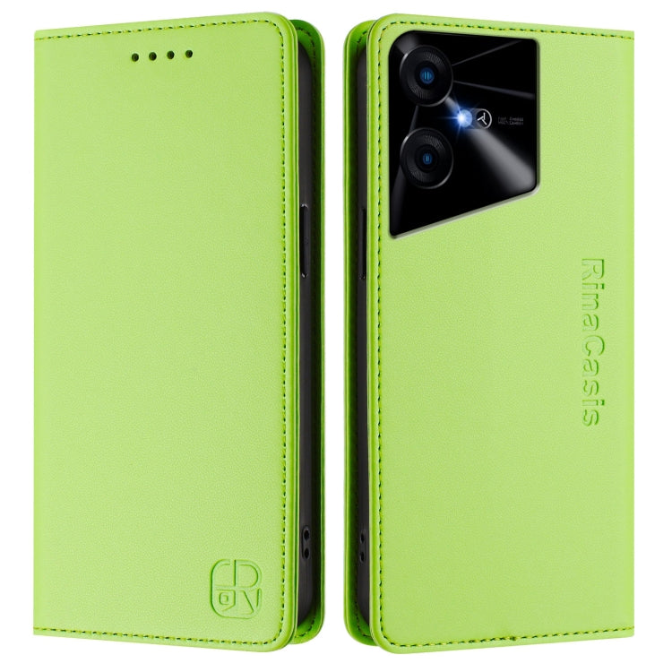 For Tecno Pova Neo 3 RC01 Dual-Folded Magnetic Suction RFID Leather Phone Case