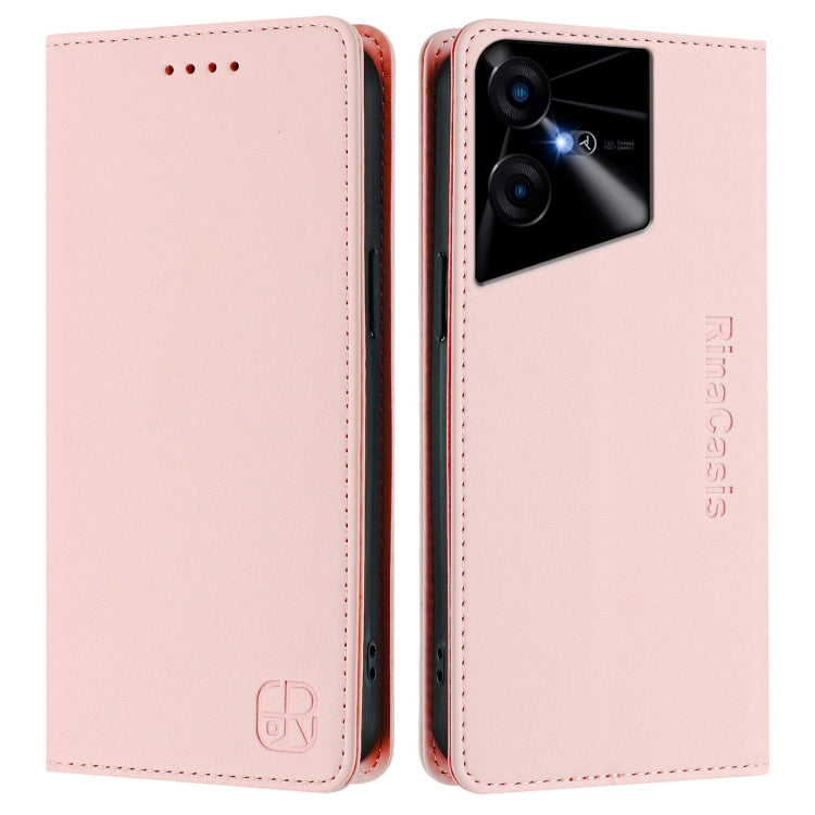 For Tecno Pova Neo 3 RC01 Dual-Folded Magnetic Suction RFID Leather Phone Case