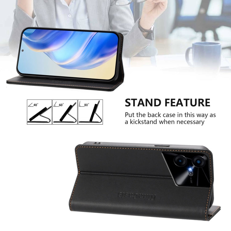 For Tecno Pova Neo 3 RC01 Dual-Folded Magnetic Suction RFID Leather Phone Case