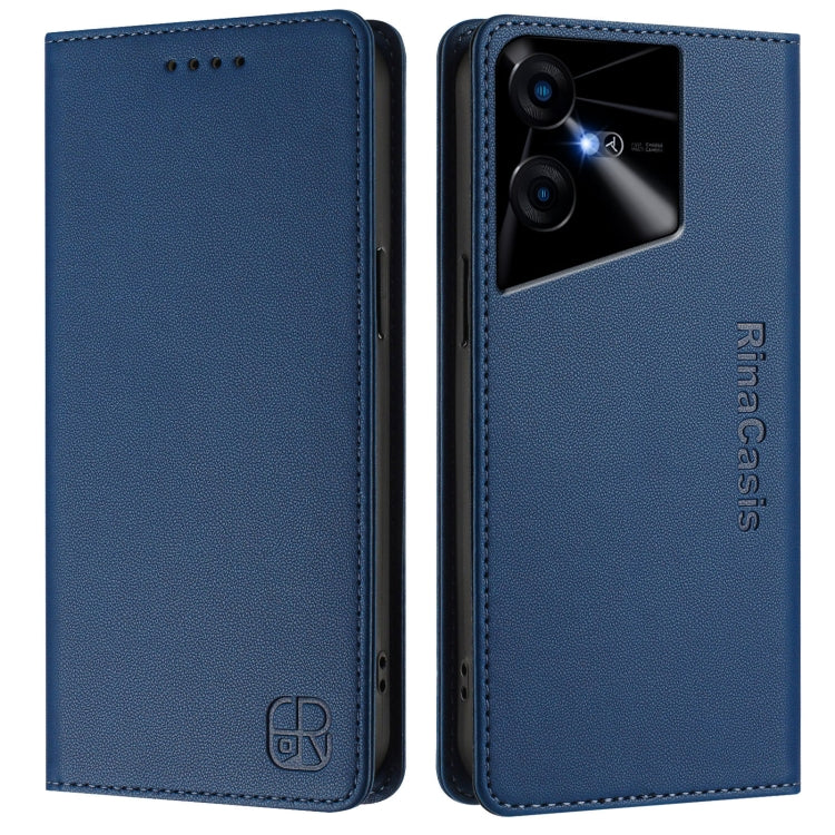 For Tecno Pova Neo 3 RC01 Dual-Folded Magnetic Suction RFID Leather Phone Case