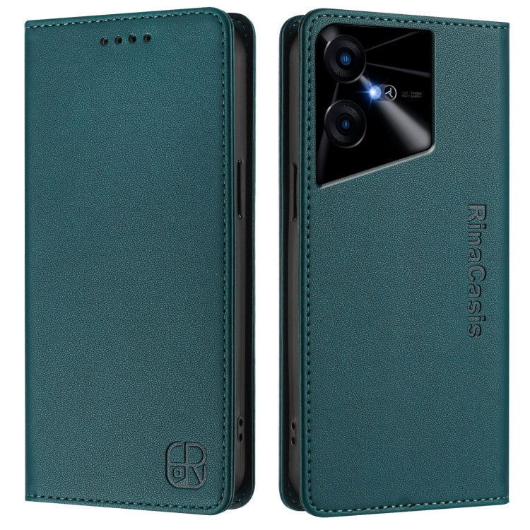 For Tecno Pova Neo 3 RC01 Dual-Folded Magnetic Suction RFID Leather Phone Case