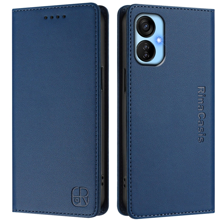 For Tecno Spark 9T / 9 Pro RC01 Dual-Folded Magnetic Suction RFID Leather Phone Case