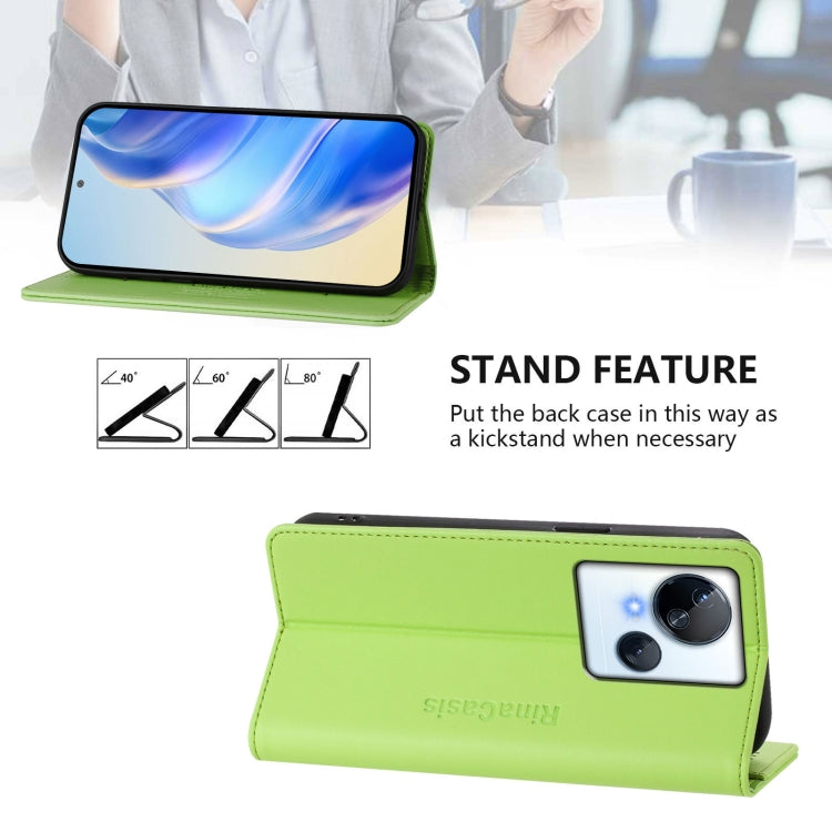 For Tecno Spark 10 5G RC01 Dual-Folded Magnetic Suction RFID Leather Phone Case