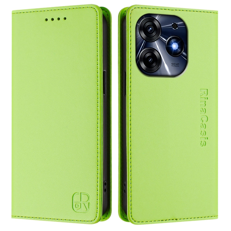 For Tecno Spark 10 Pro 5G / K17 4G RC01 Dual-Folded Magnetic Suction RFID Leather Phone Case