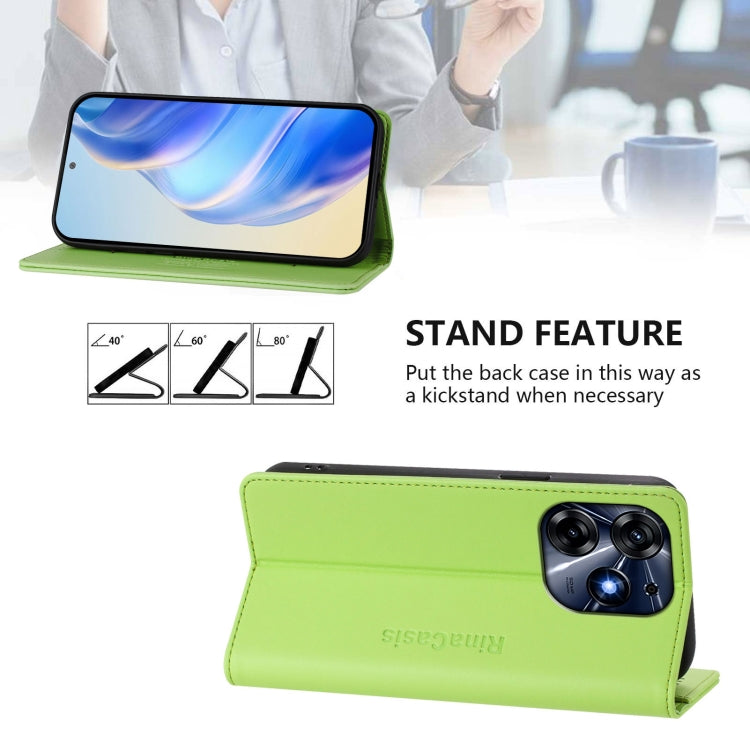 For Tecno Spark 10 Pro 5G / K17 4G RC01 Dual-Folded Magnetic Suction RFID Leather Phone Case