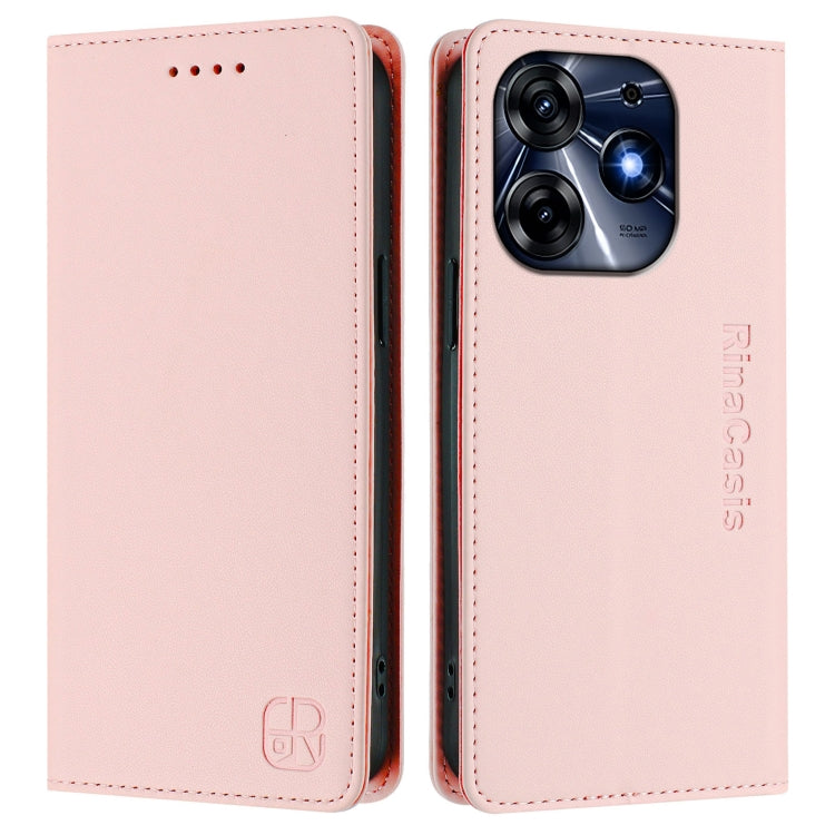 For Tecno Spark 10 Pro 5G / K17 4G RC01 Dual-Folded Magnetic Suction RFID Leather Phone Case