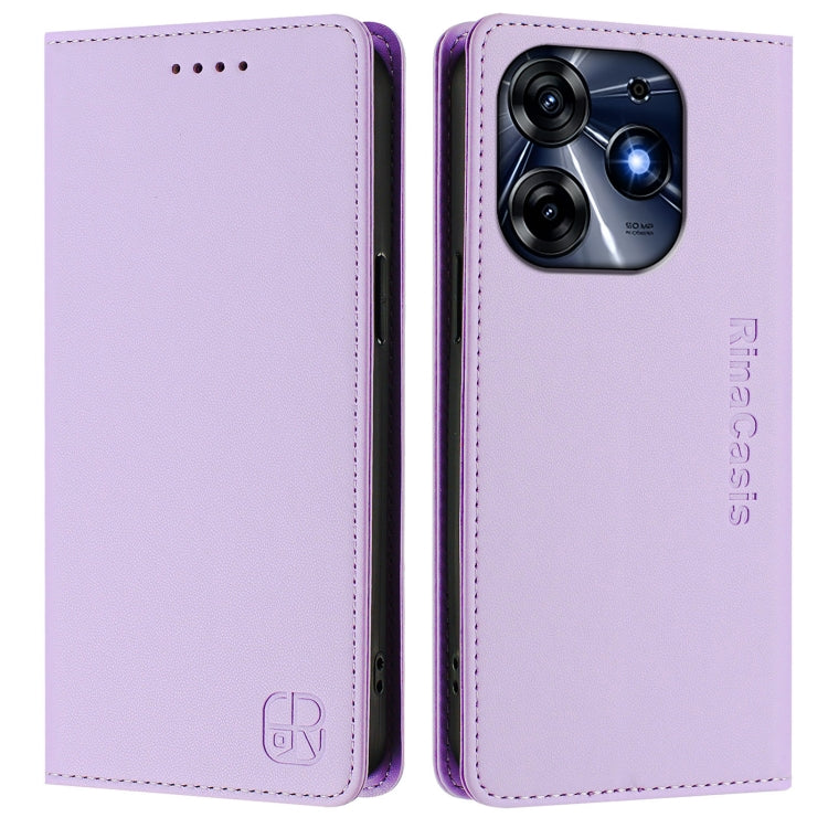 For Tecno Spark 10 Pro 5G / K17 4G RC01 Dual-Folded Magnetic Suction RFID Leather Phone Case