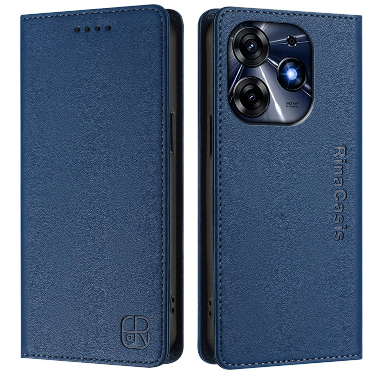 For Tecno Spark 10 Pro 5G / K17 4G RC01 Dual-Folded Magnetic Suction RFID Leather Phone Case