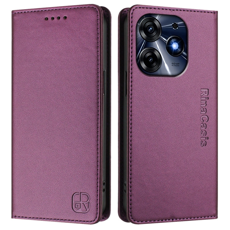 For Tecno Spark 10 Pro 5G / K17 4G RC01 Dual-Folded Magnetic Suction RFID Leather Phone Case