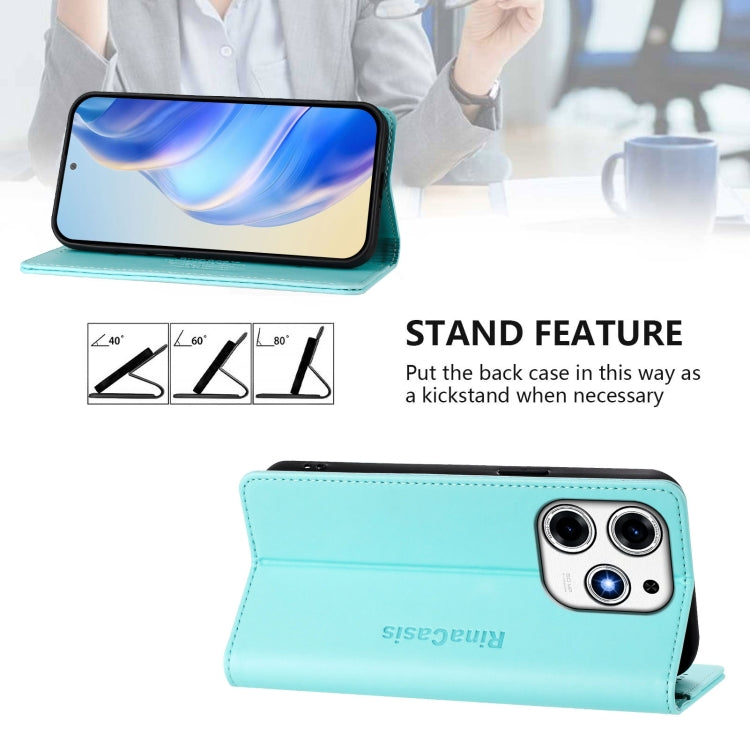 For Tecno Spark 10 Pro Magic RC01 Dual-Folded Magnetic Suction RFID Leather Phone Case