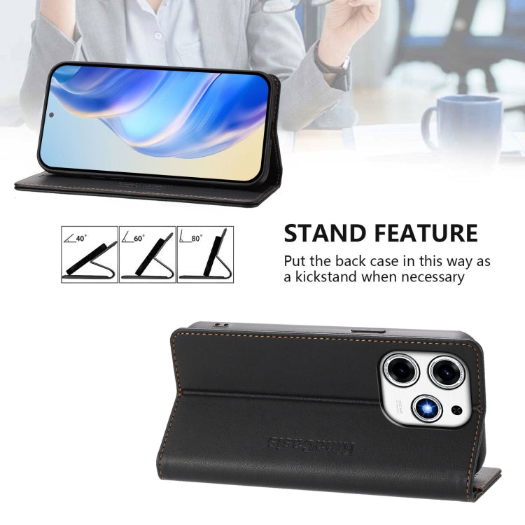 For Tecno Spark 10 Pro Magic RC01 Dual-Folded Magnetic Suction RFID Leather Phone Case