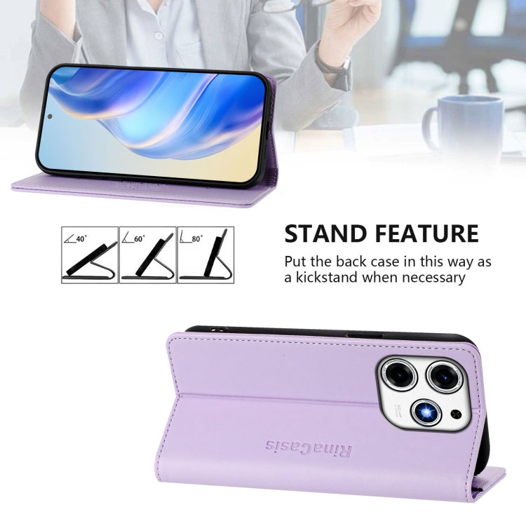 For Tecno Spark 10 Pro Magic RC01 Dual-Folded Magnetic Suction RFID Leather Phone Case