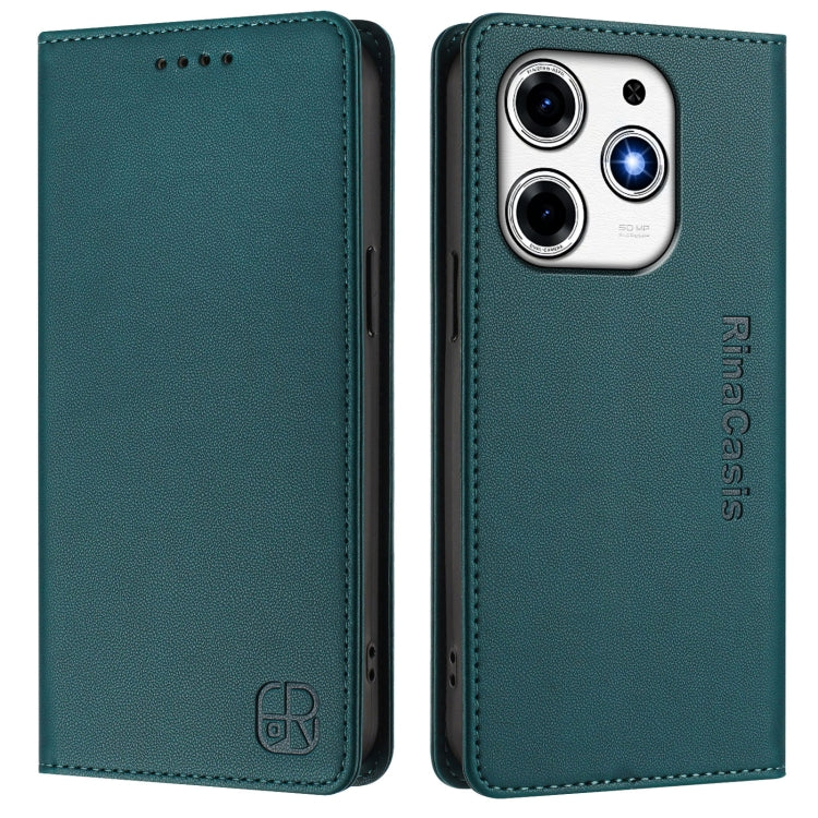 For Tecno Spark 10 Pro Magic RC01 Dual-Folded Magnetic Suction RFID Leather Phone Case
