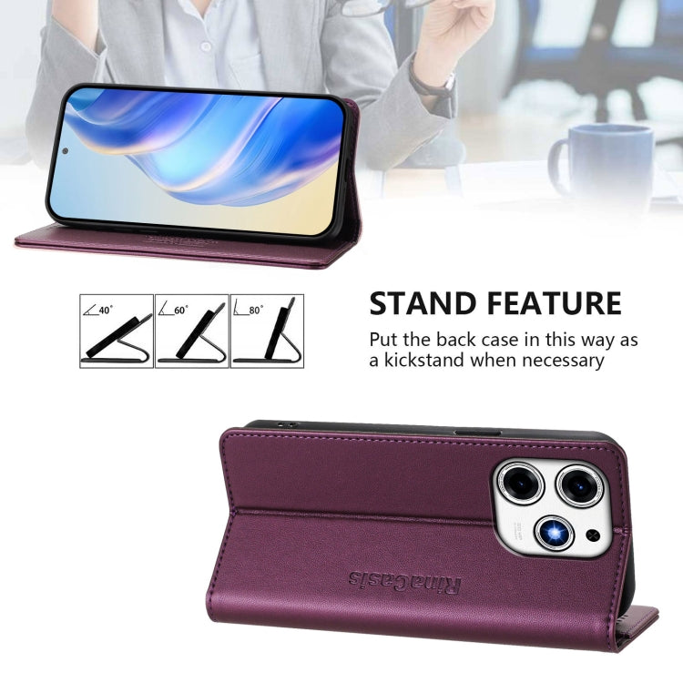 For Tecno Spark 10 Pro Magic RC01 Dual-Folded Magnetic Suction RFID Leather Phone Case