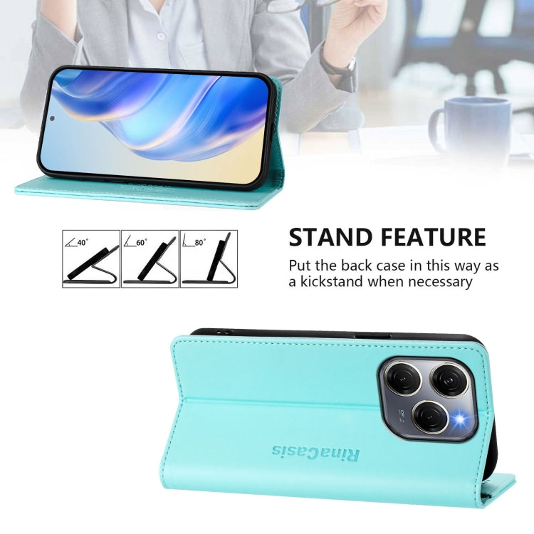 For Tecno Spark 20 Pro 5G RC01 Dual-Folded Magnetic Suction RFID Leather Phone Case