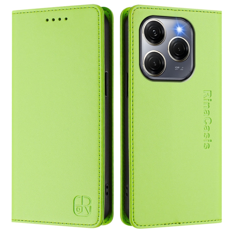 For Tecno Spark 20 Pro 5G RC01 Dual-Folded Magnetic Suction RFID Leather Phone Case
