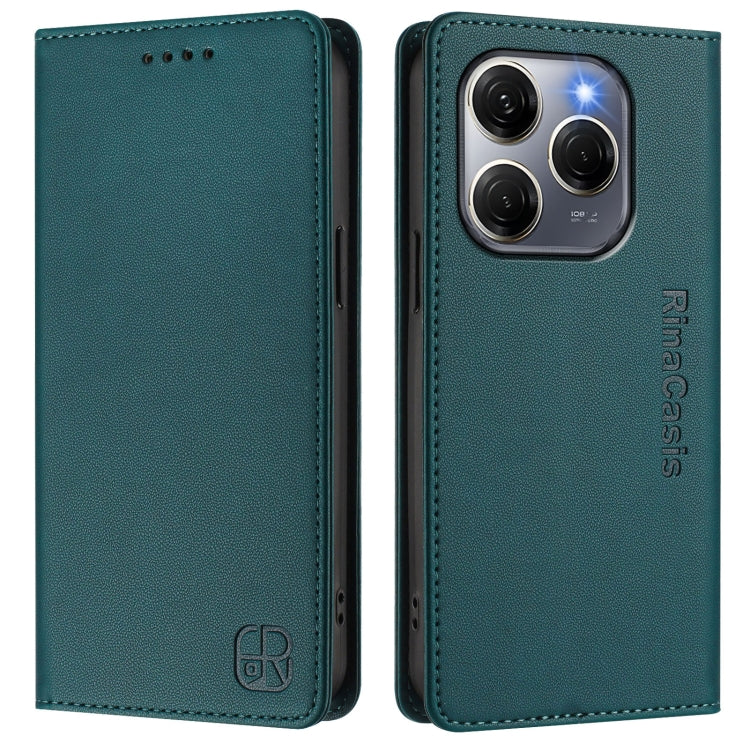 For Tecno Spark 20 Pro 5G RC01 Dual-Folded Magnetic Suction RFID Leather Phone Case