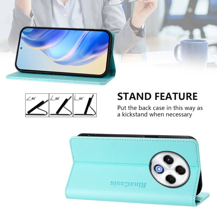 For Tecno Spark 30 4G RC01 Dual-Folded Magnetic Suction RFID Leather Phone Case