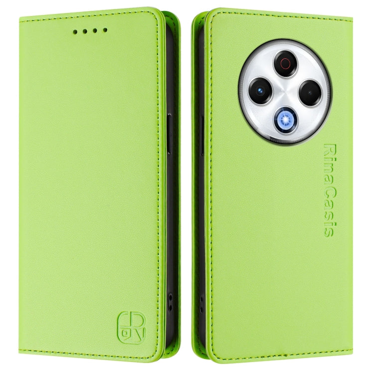 For Tecno Spark 30 4G RC01 Dual-Folded Magnetic Suction RFID Leather Phone Case