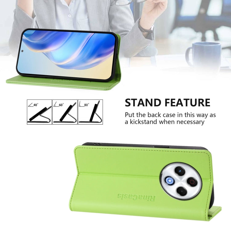 For Tecno Spark 30 4G RC01 Dual-Folded Magnetic Suction RFID Leather Phone Case