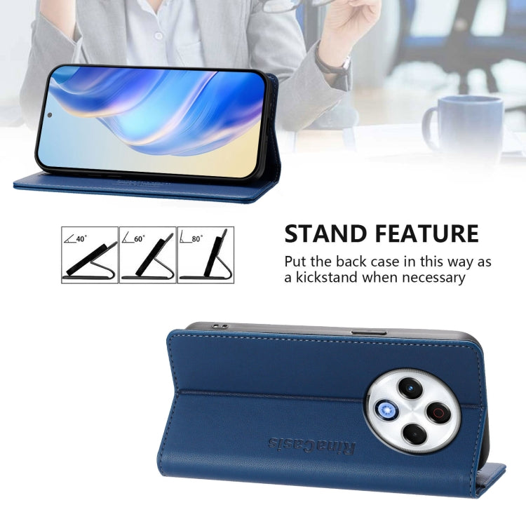 For Tecno Spark 30 4G RC01 Dual-Folded Magnetic Suction RFID Leather Phone Case