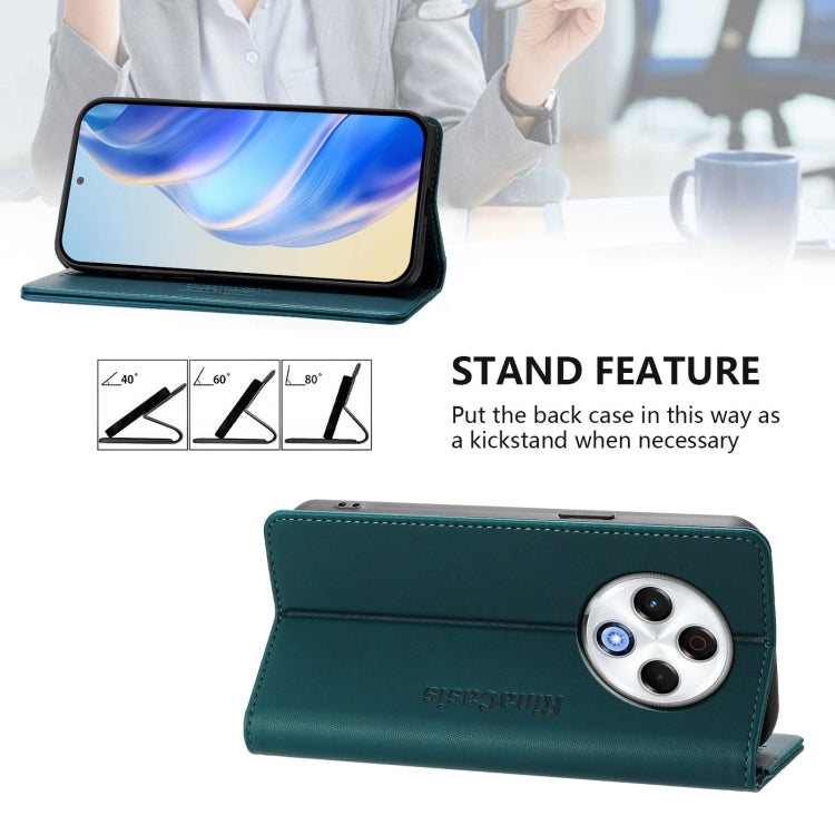 For Tecno Spark 30 4G RC01 Dual-Folded Magnetic Suction RFID Leather Phone Case