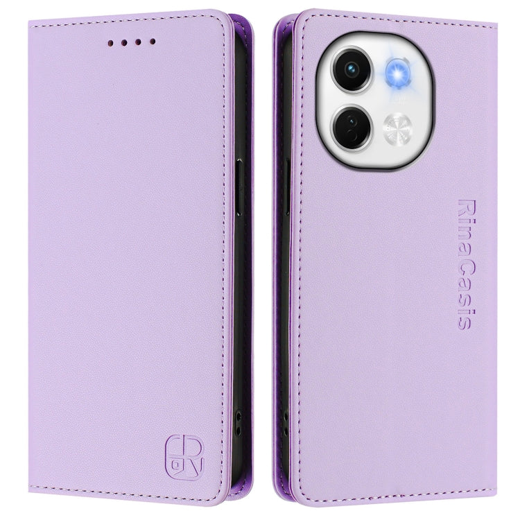 For Tecno Spark 30 5G / Pova 6 Neo 5G RC01 Dual-Folded Magnetic Suction RFID Leather Phone Case