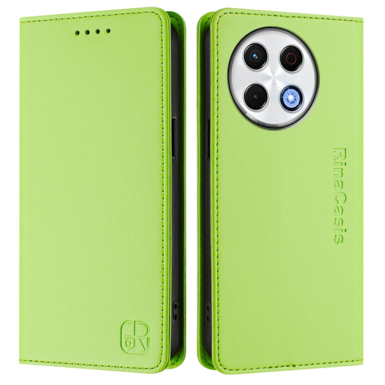 For Tecno Spark 30 Pro 4G RC01 Dual-Folded Magnetic Suction RFID Leather Phone Case