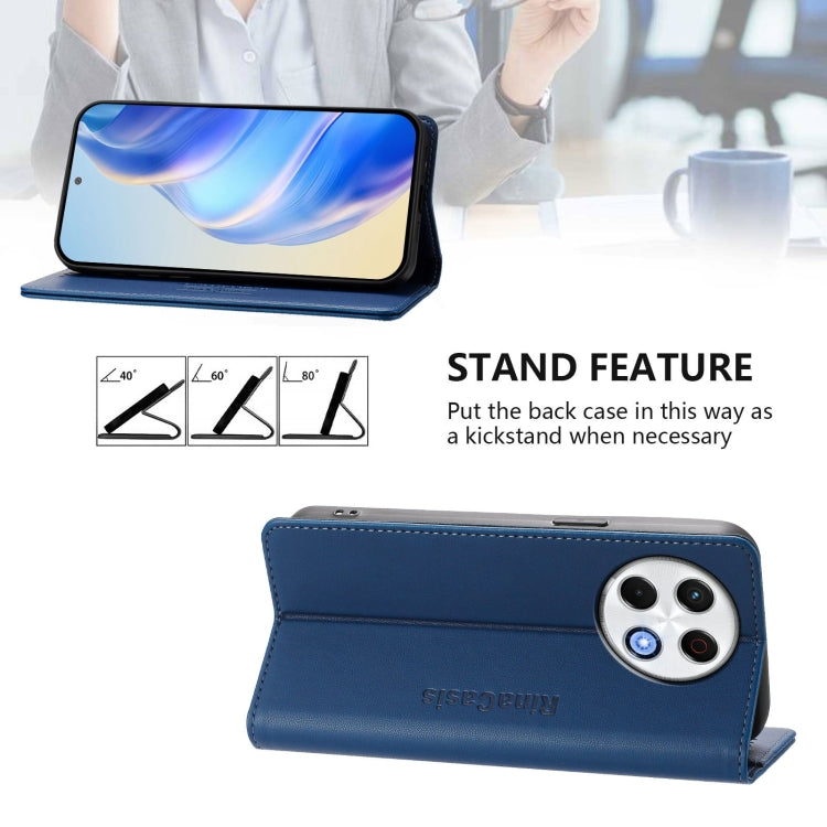 For Tecno Spark 30 Pro 4G RC01 Dual-Folded Magnetic Suction RFID Leather Phone Case